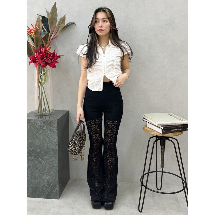 フロントジップシャーリングクロップドシャツ | EVRIS | 詳細画像12 