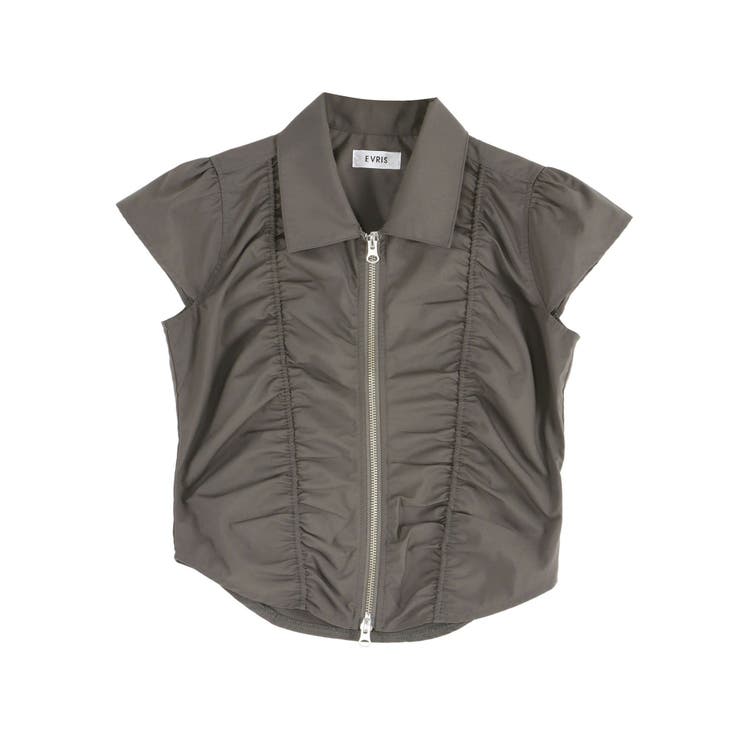 フロントジップシャーリングクロップドシャツ | EVRIS | 詳細画像35 