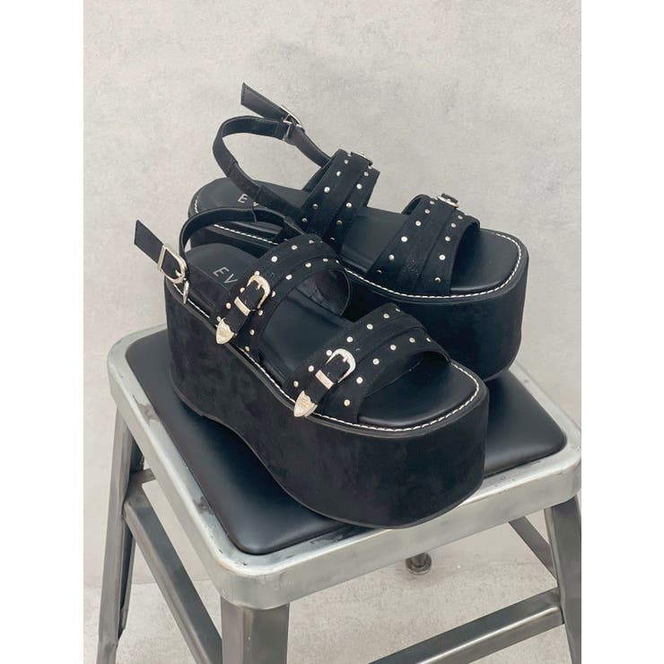 厚底スタッズモチーフプラットフォームサンダル | EVRIS | 詳細画像20 