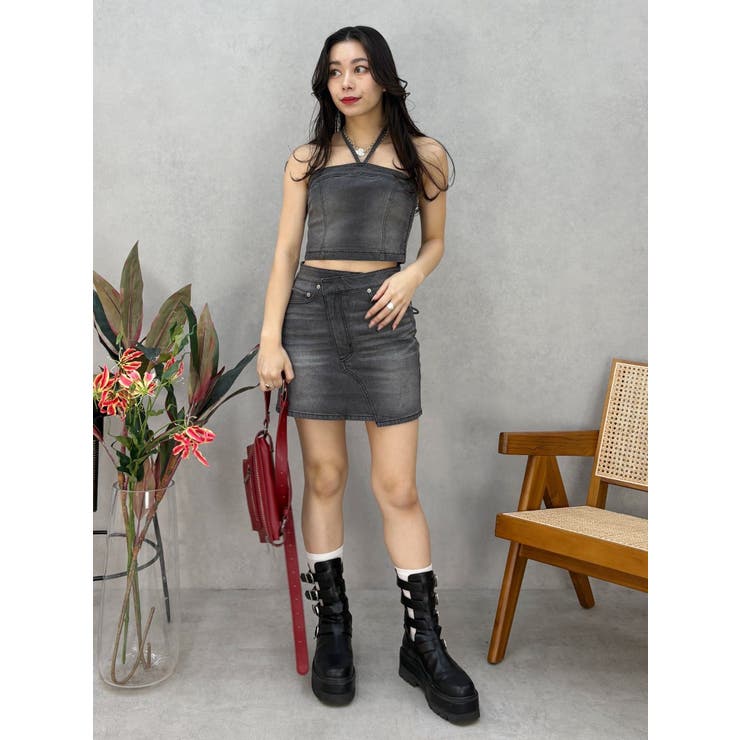 【コーデの主役に♪】HERMES デニムミニスカート DarichDarichさんのデニムスカートを使ったコーディネート