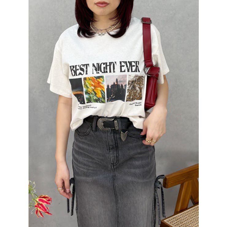 ホワイト | フロントフォトBIG Tシャツ | EVRIS