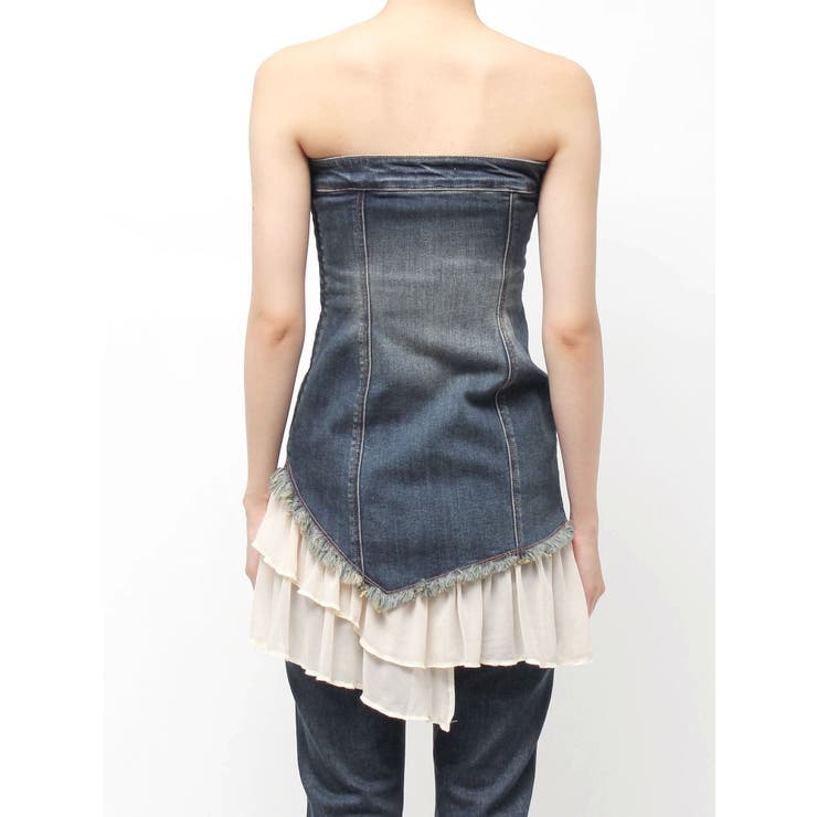 フリルドッキングデニムベアミニワンピース | EVRIS | 詳細画像39 