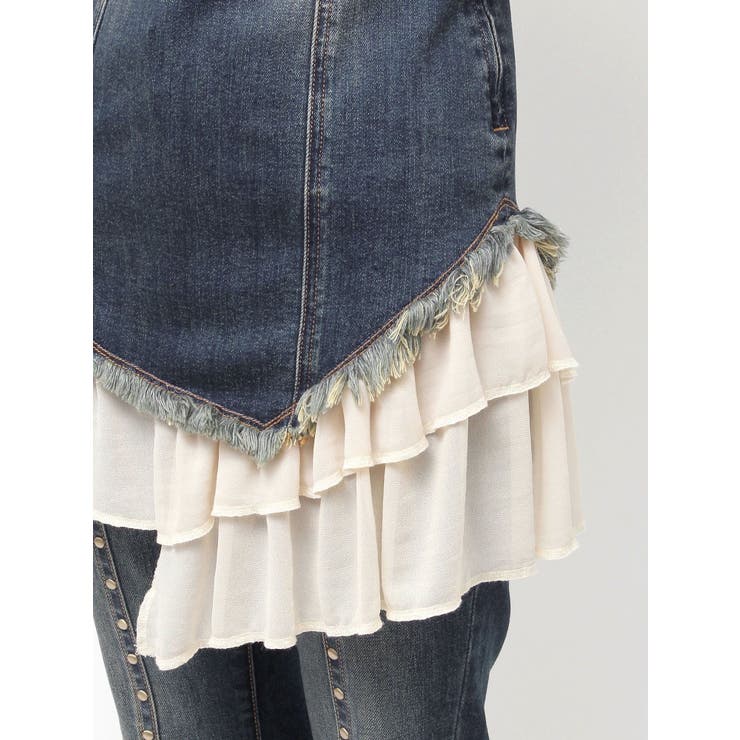 フリルドッキングデニムベアミニワンピース | EVRIS | 詳細画像42 