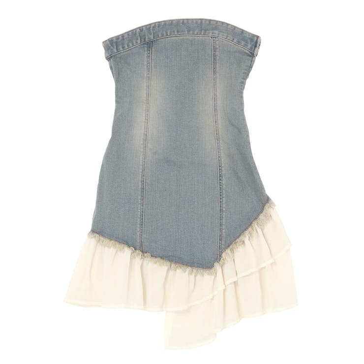 フリルドッキングデニムベアミニワンピース | EVRIS | 詳細画像48 