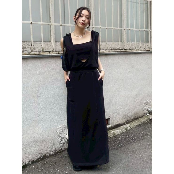 ビスチェセットフーディロングワンピース リブ素材 | EVRIS | 詳細画像22 