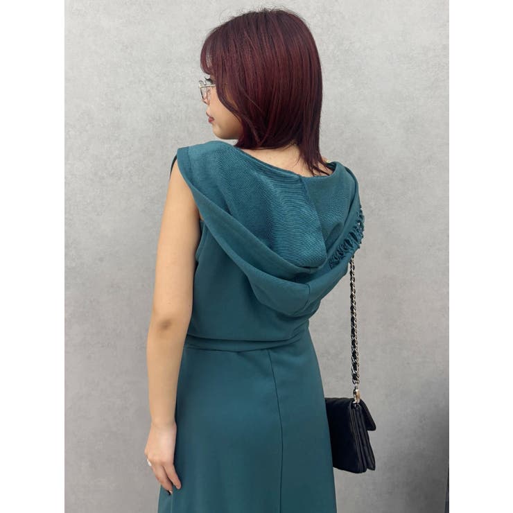 ビスチェセットフーディロングワンピース リブ素材 | EVRIS | 詳細画像27 