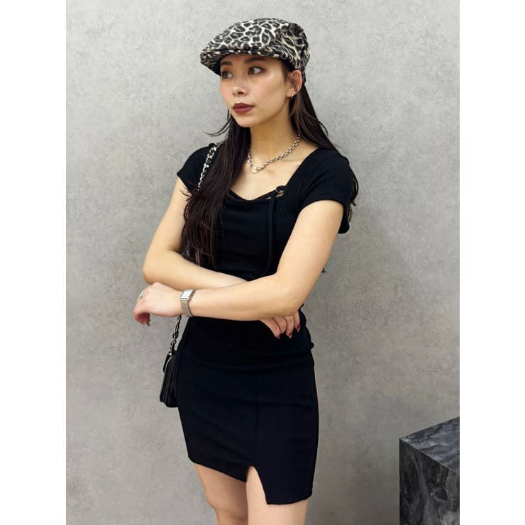 カットタイトハーフスリーブミニワンピース | EVRIS | 詳細画像12 