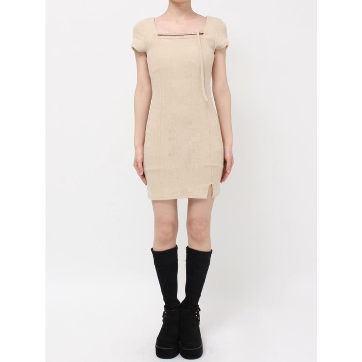 カットタイトハーフスリーブミニワンピース | EVRIS | 詳細画像36 