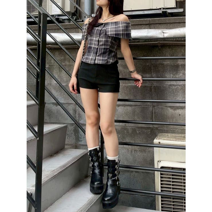 チェックオフショルブラウス | EVRIS | 詳細画像12 