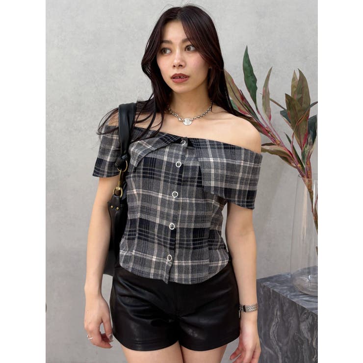 チェックオフショルブラウス | EVRIS | 詳細画像13 