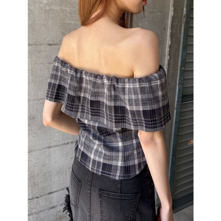 チェックオフショルブラウス | EVRIS | 詳細画像19 