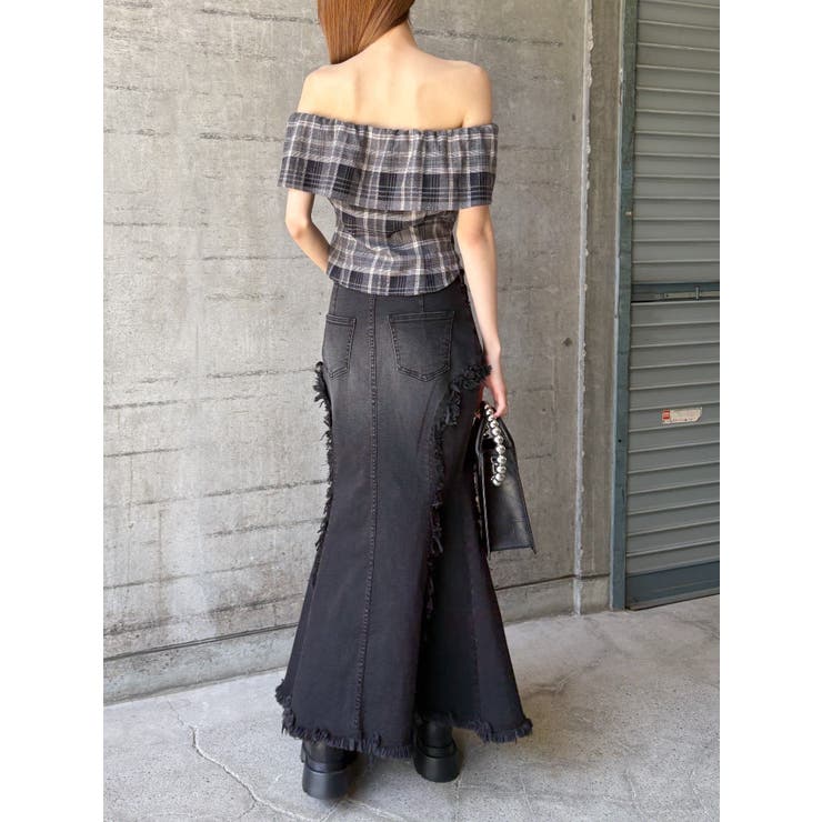 チェックオフショルブラウス | EVRIS | 詳細画像20 