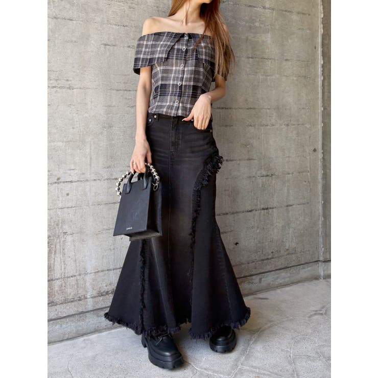 チェックオフショルブラウス | EVRIS | 詳細画像21 