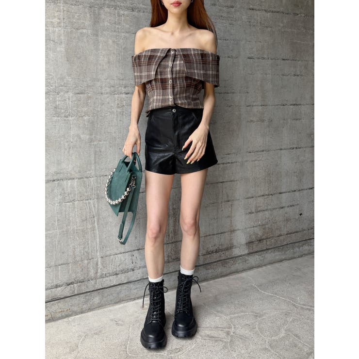 チェックオフショルブラウス | EVRIS | 詳細画像24 