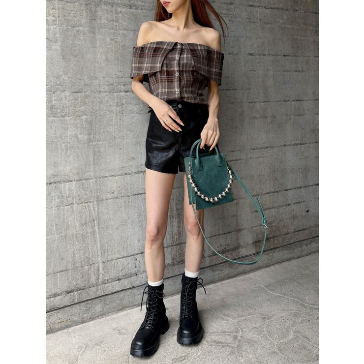 チェックオフショルブラウス | EVRIS | 詳細画像25 