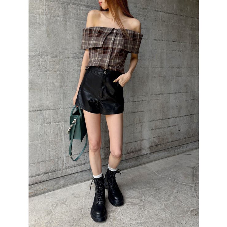 チェックオフショルブラウス | EVRIS | 詳細画像26 