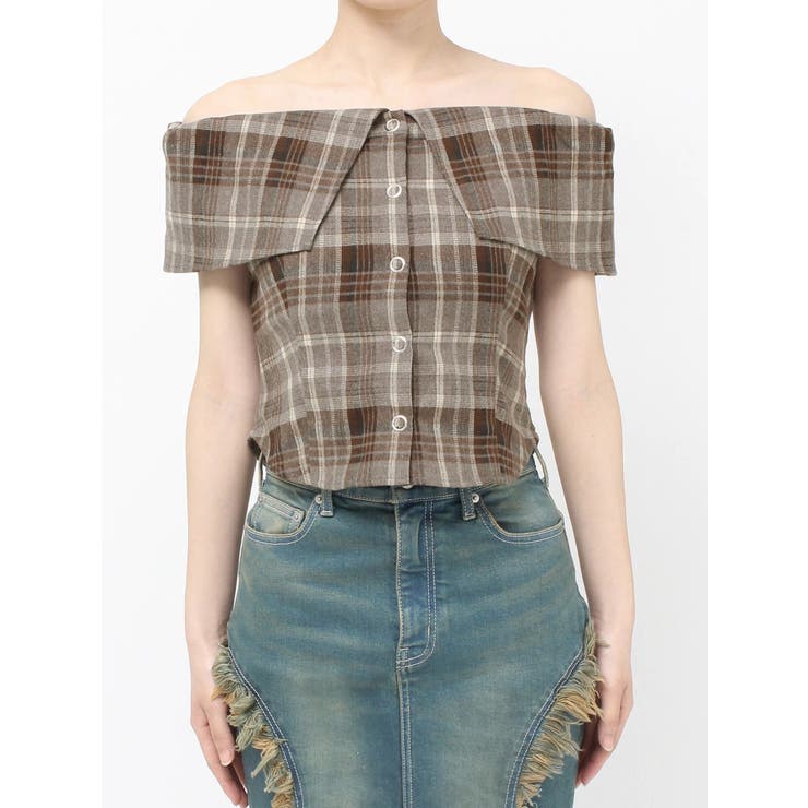 チェックオフショルブラウス | EVRIS | 詳細画像33 