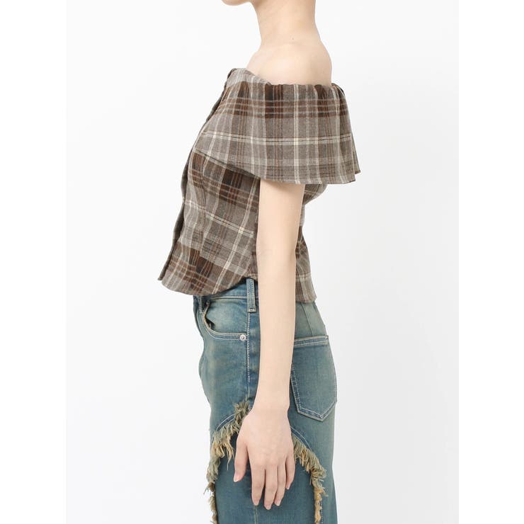 チェックオフショルブラウス | EVRIS | 詳細画像34 