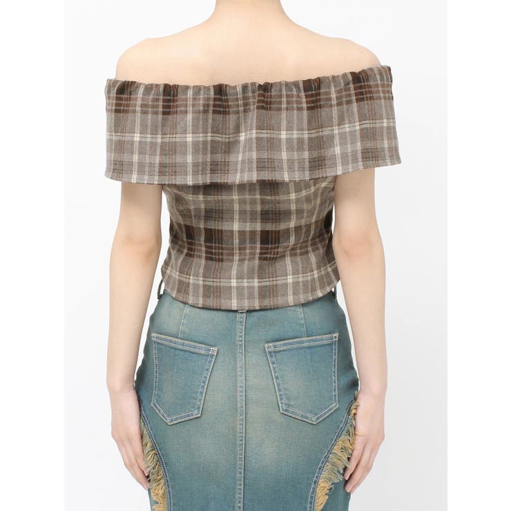 チェックオフショルブラウス | EVRIS | 詳細画像35 