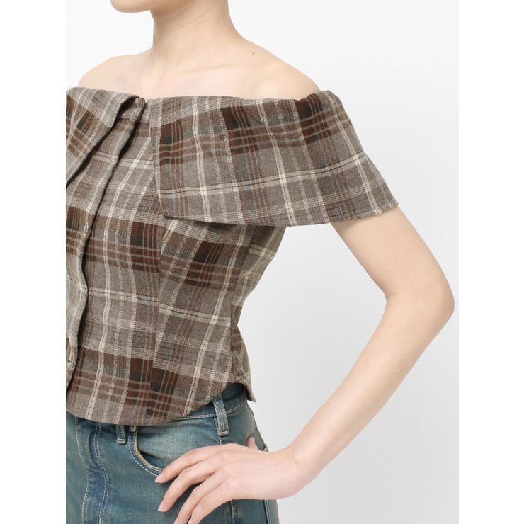 チェックオフショルブラウス | EVRIS | 詳細画像37 