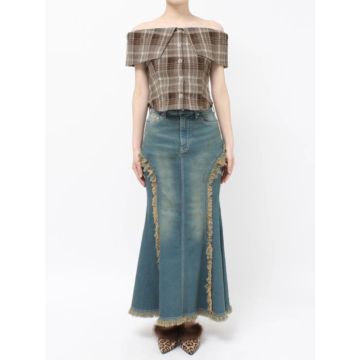 チェックオフショルブラウス | EVRIS | 詳細画像40 