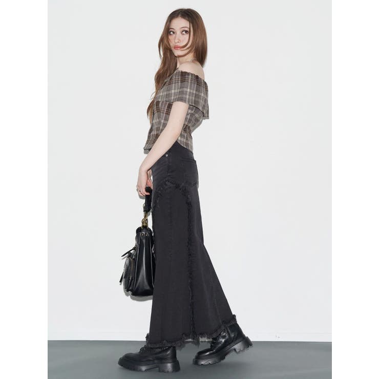 チェックオフショルブラウス | EVRIS | 詳細画像6 