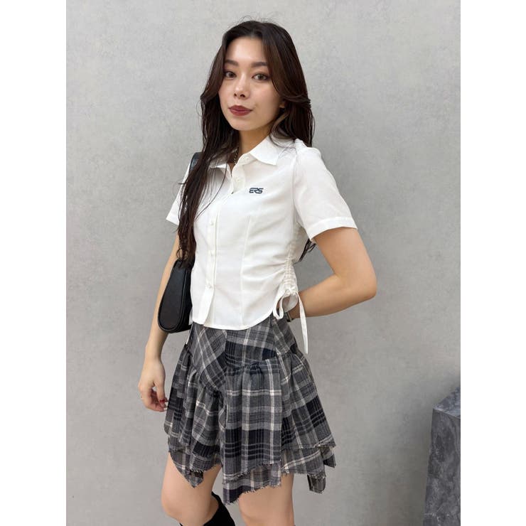 アシンメトリーランダムチェックミニスカート | EVRIS | 詳細画像27 