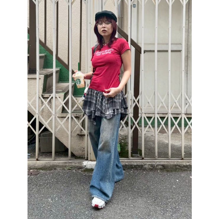 アシンメトリーランダムチェックミニスカート | EVRIS | 詳細画像31 