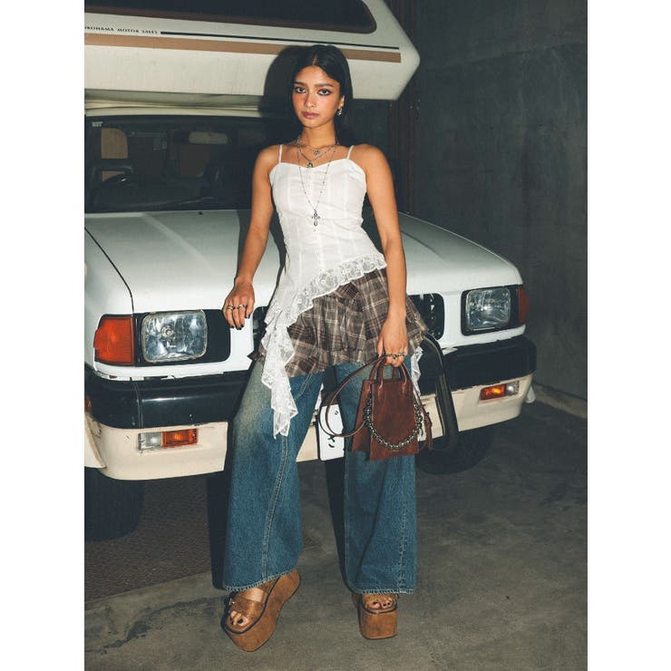 アシンメトリーランダムチェックミニスカート | EVRIS | 詳細画像36 