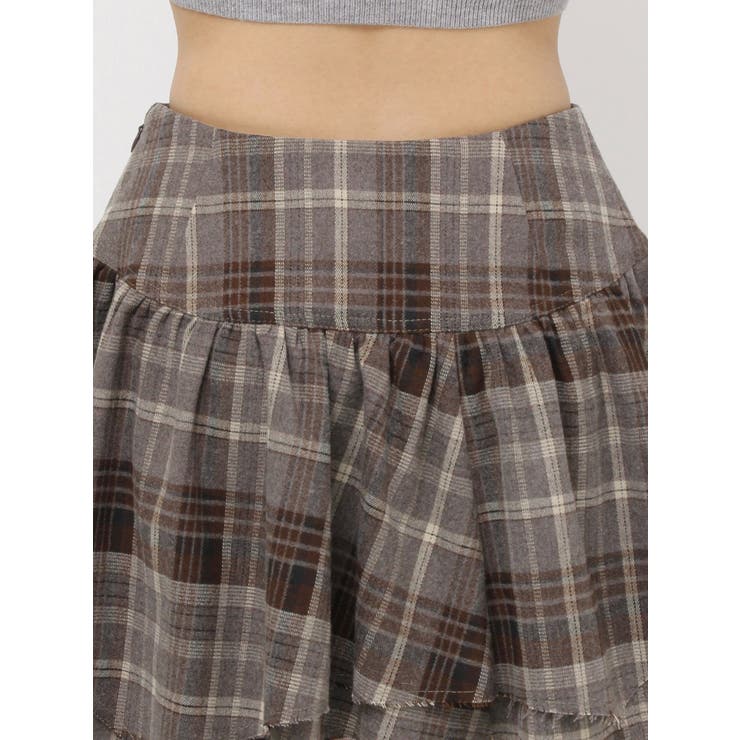 アシンメトリーランダムチェックミニスカート | EVRIS | 詳細画像40 