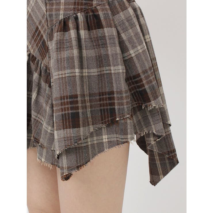 アシンメトリーランダムチェックミニスカート | EVRIS | 詳細画像41 