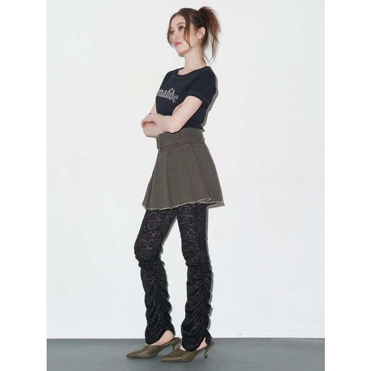 プリーツワイドベルトミニスカート | EVRIS | 詳細画像10 