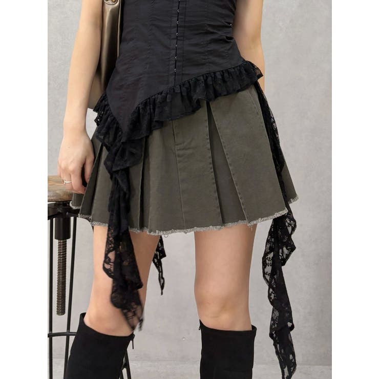 プリーツワイドベルトミニスカート | EVRIS | 詳細画像11 