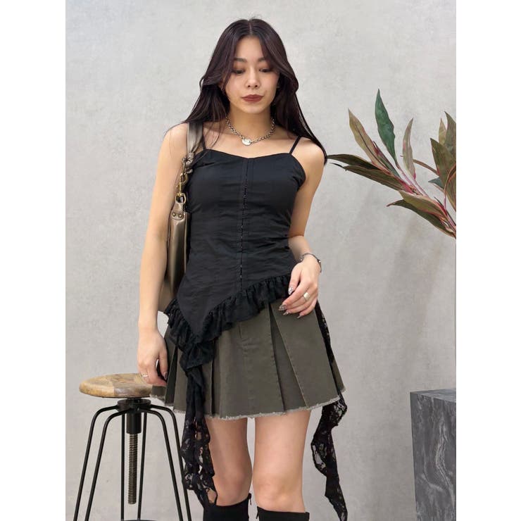 プリーツワイドベルトミニスカート | EVRIS | 詳細画像13 