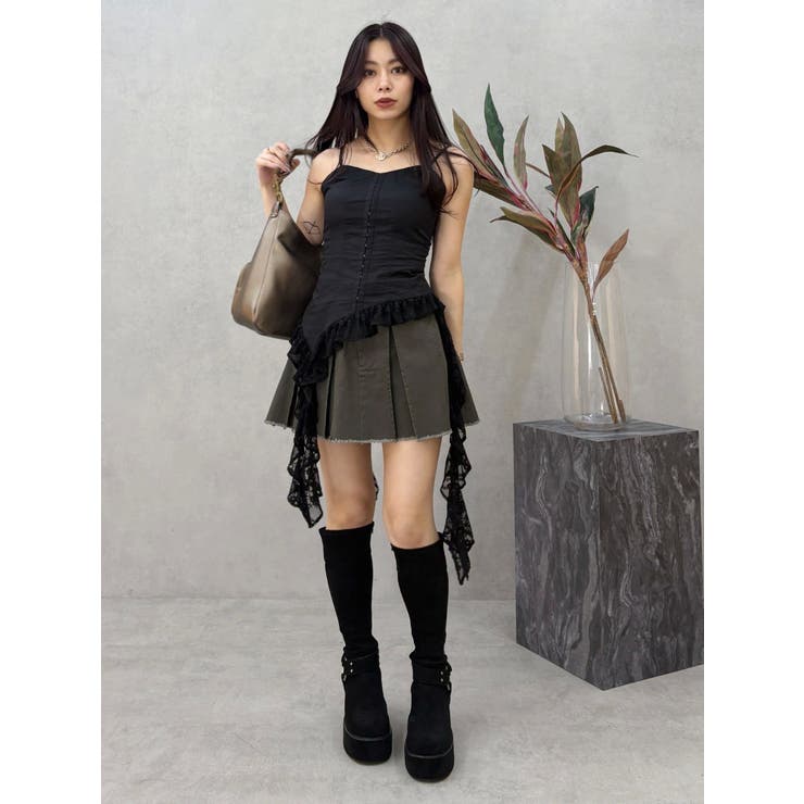 プリーツワイドベルトミニスカート | EVRIS | 詳細画像14 