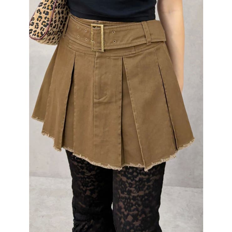 プリーツワイドベルトミニスカート | EVRIS | 詳細画像17 