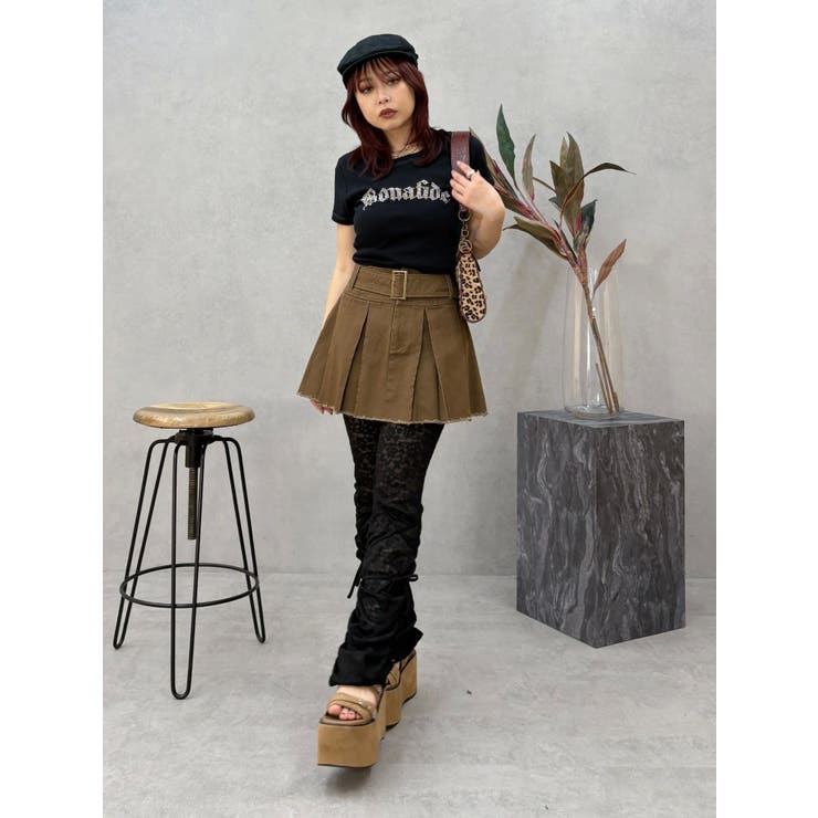 プリーツワイドベルトミニスカート | EVRIS | 詳細画像20 