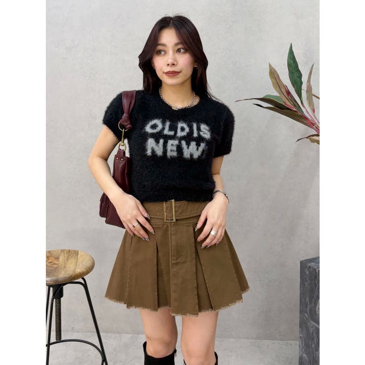 プリーツワイドベルトミニスカート | EVRIS | 詳細画像26 