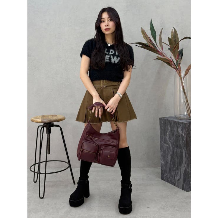 プリーツワイドベルトミニスカート | EVRIS | 詳細画像27 