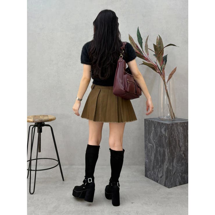 プリーツワイドベルトミニスカート | EVRIS | 詳細画像28 