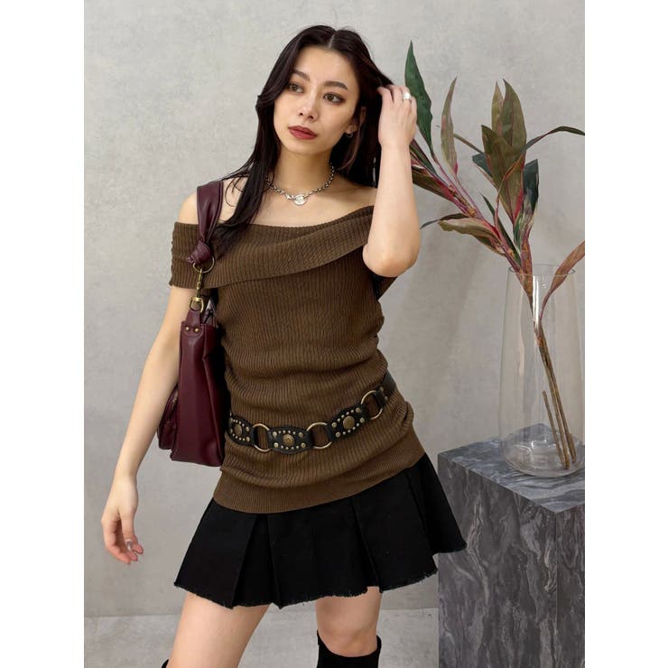 プリーツワイドベルトミニスカート | EVRIS | 詳細画像31 