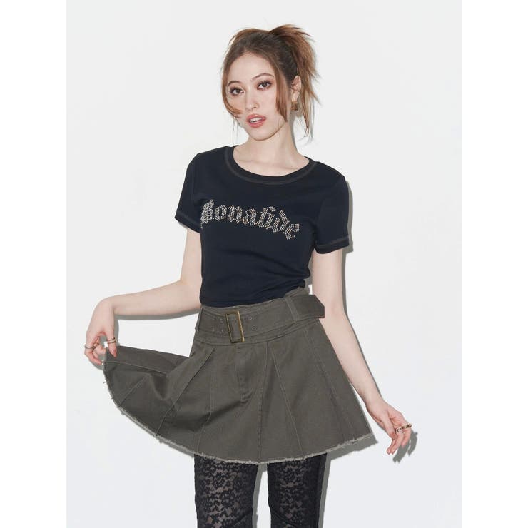 プリーツワイドベルトミニスカート | EVRIS | 詳細画像5 