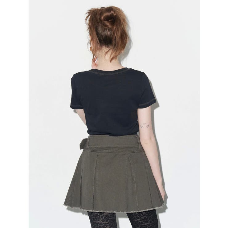 プリーツワイドベルトミニスカート | EVRIS | 詳細画像6 