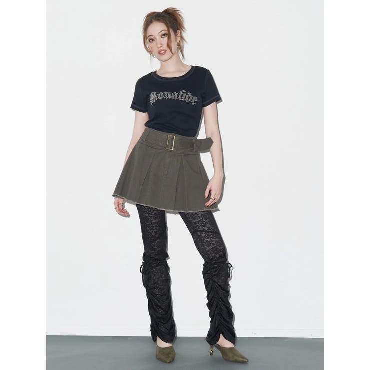 プリーツワイドベルトミニスカート | EVRIS | 詳細画像9 