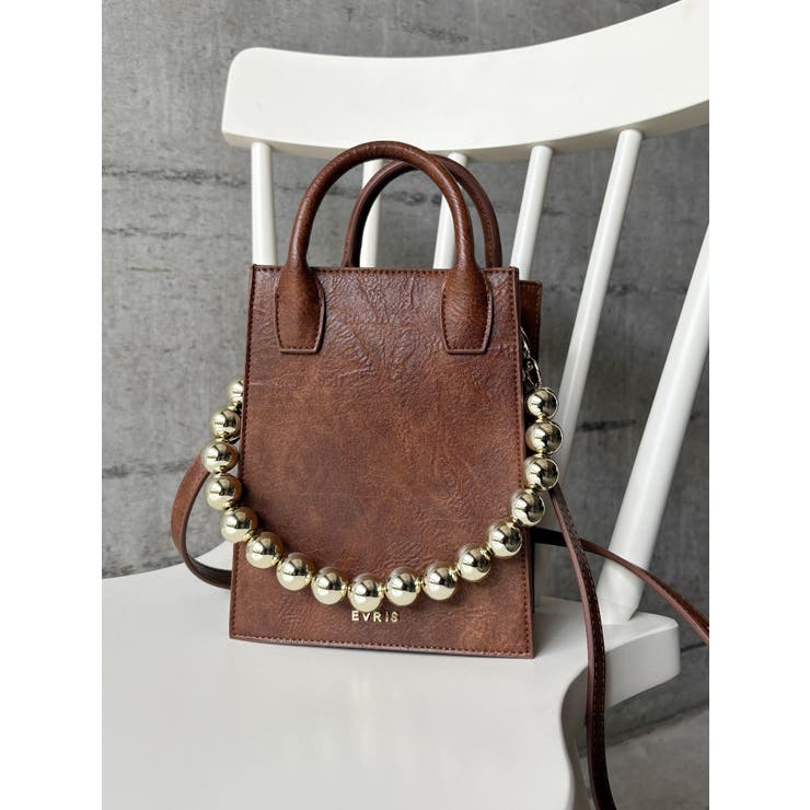 ボールチェーンモチーフスクエアショルダーBAG 品番 MKSW0065250 EVRIS エブリス レディース