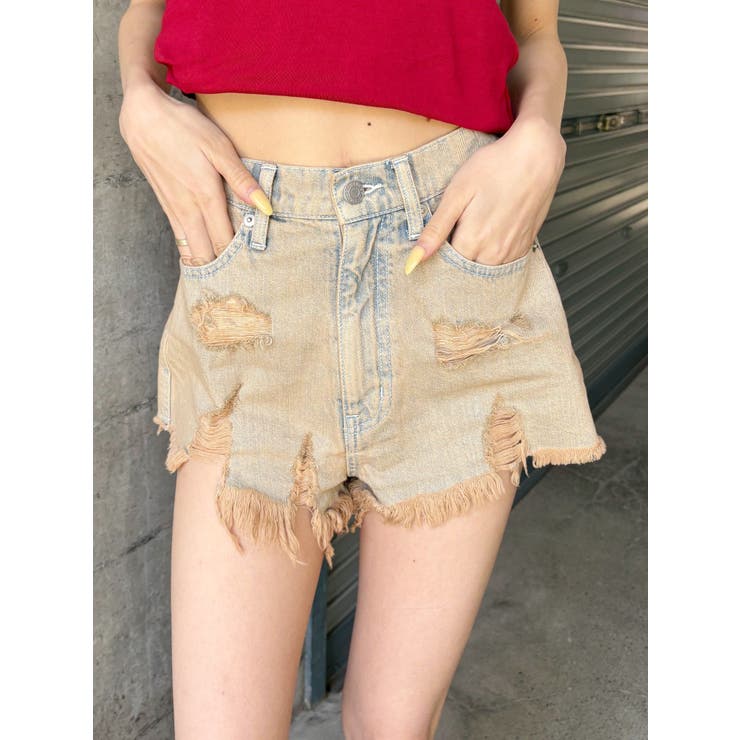 aclent ダメージデニムショートパンツ ダメージデニムショートパンツ[商品：PN24T-001] - PUNYUS