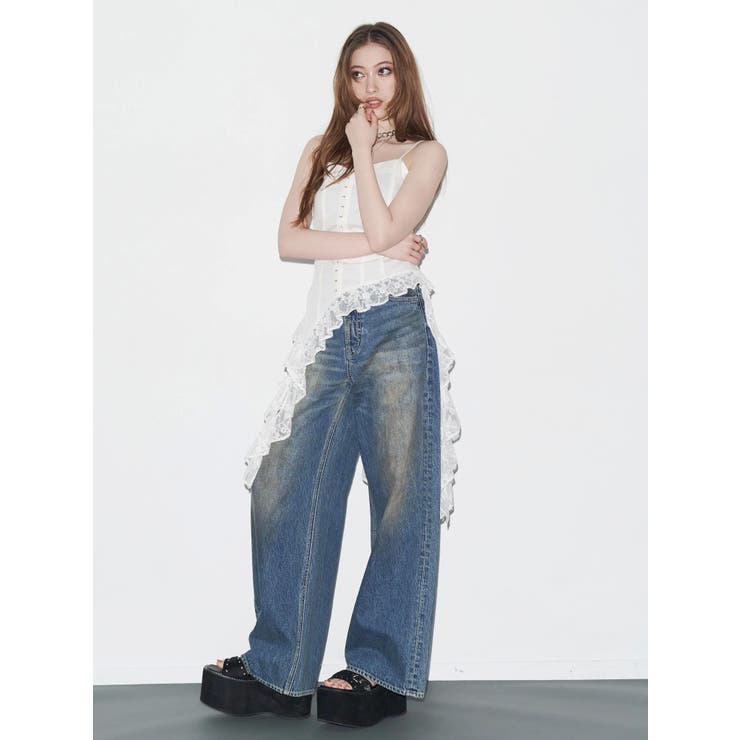 ヴィンテージライクボリュームワイドデニムパンツ | EVRIS | 詳細画像20 