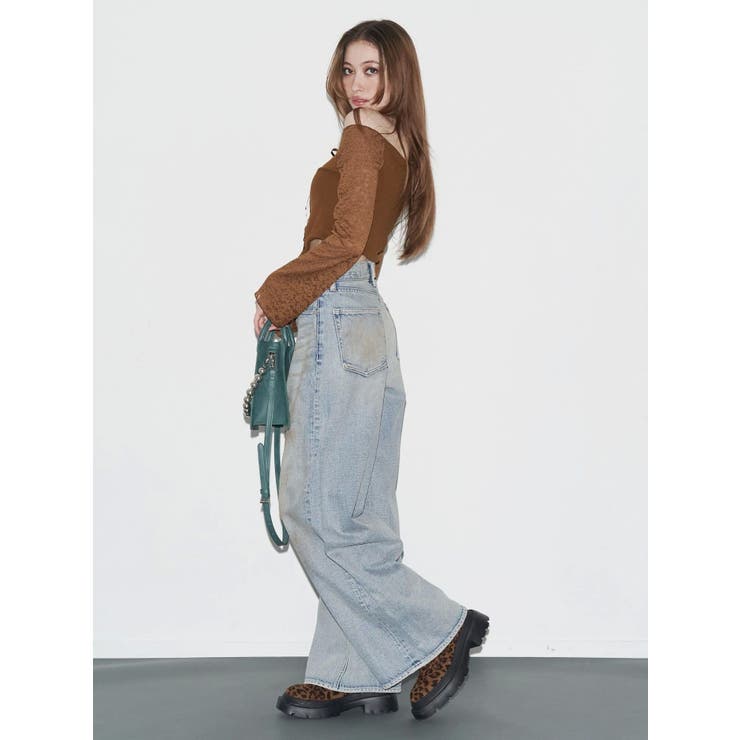 ヴィンテージライクボリュームワイドデニムパンツ | EVRIS | 詳細画像28 