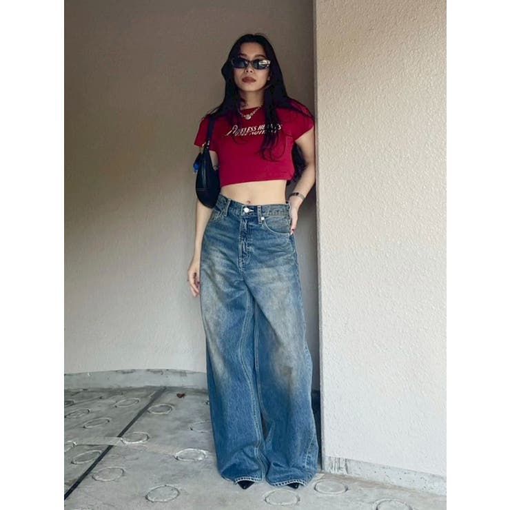 ヴィンテージライクボリュームワイドデニムパンツ | EVRIS | 詳細画像34 