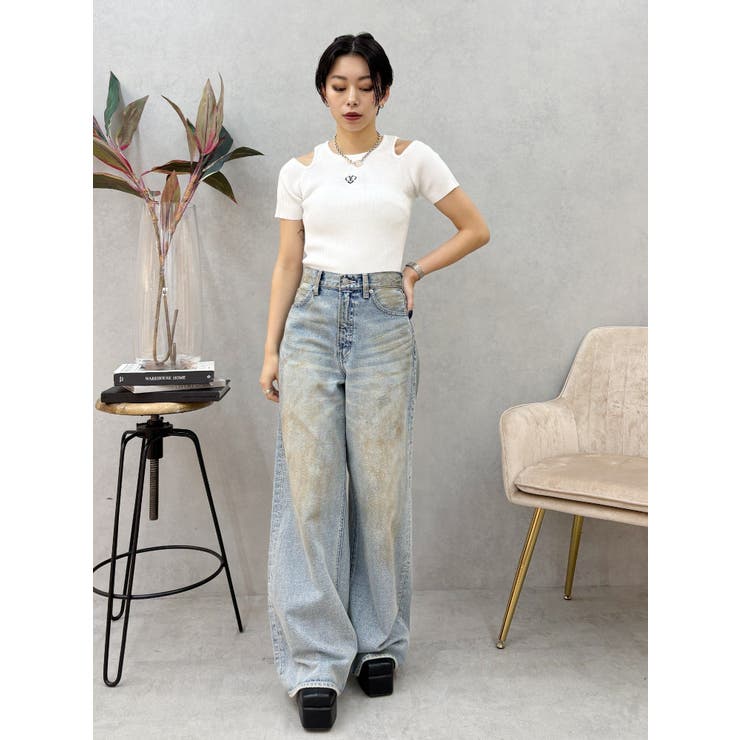 ヴィンテージライクボリュームワイドデニムパンツ | EVRIS | 詳細画像9 